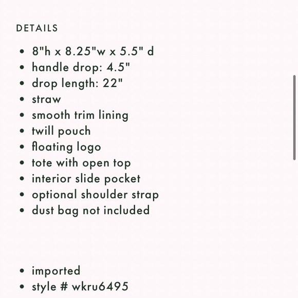 ♠️Kate spade ♠️ Jenny straw small tote - Picture 4 of 6